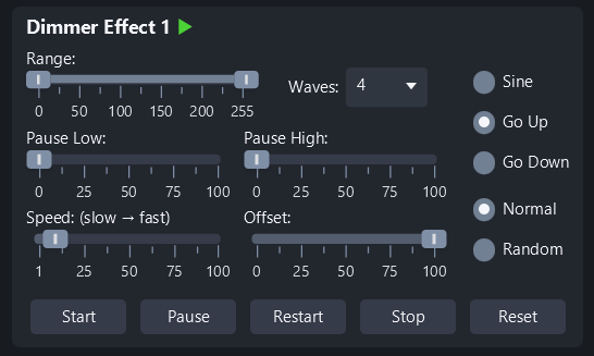 Automatic dimmer effect